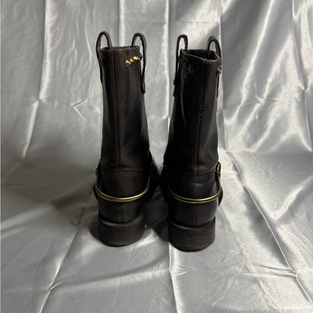 BOEMOS $360 Brown Leather Studded Mid Calf Pull On Boots
Made in Italy Size 36 - Picture 5 of 8